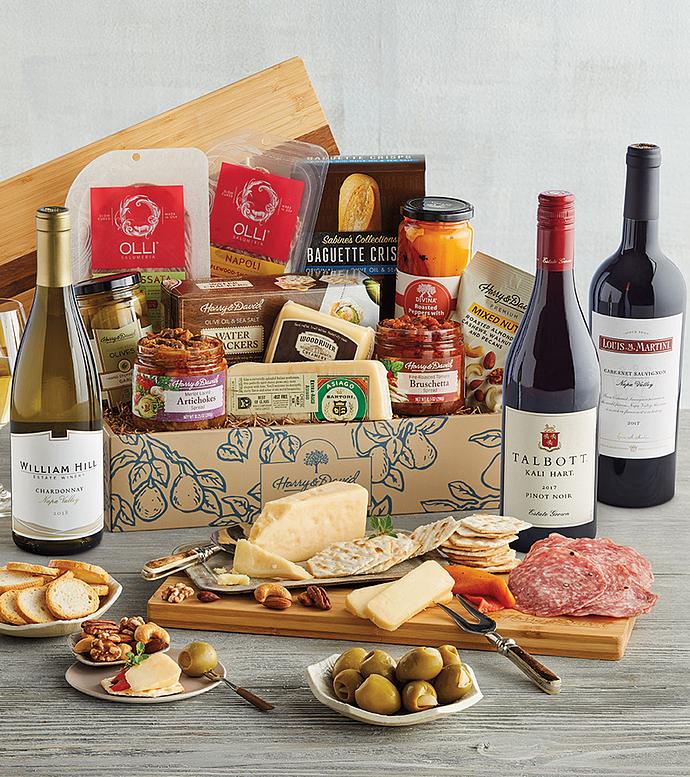 Vintner&#39;s Choice Deluxe Antipasto Assortment with Wine